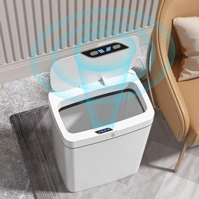 Lixeira Automática Retangular 14 Litros Com Sensor Branca