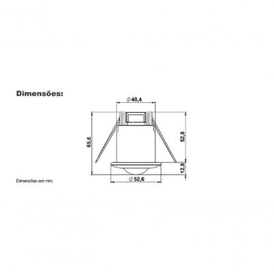 Sensor De Presença De Teto Embutir 6m Spo413 100-240v