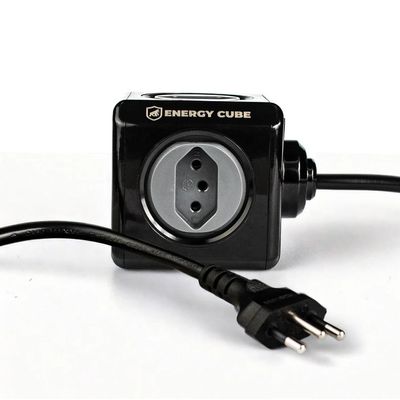 Adaptador Bivolt Energy Cube - Preto - Com 5 Tomadas e Cabo de 1,5 M - Gshield