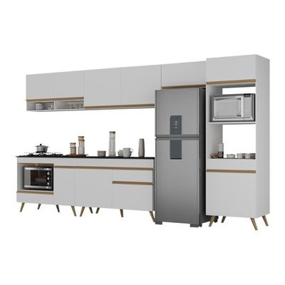 Cozinha Modulada Completa  Veneza Multimóveis Mp2272 Branco