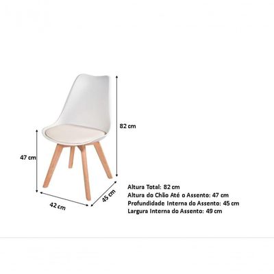 Cadeira Leda Branca - Charles Eames Wood Com Almofada