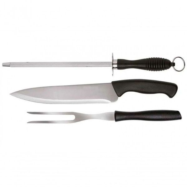 Kit Para Churrasco 3 Peças Style Cabo Preto - Wellhome