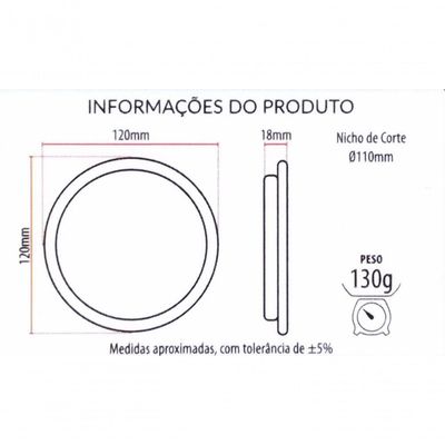 Painel Pop Embutir Redondo Avant 12cm - 60w - 3000k Luz Amarela