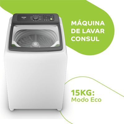 Máquina De Lavar Consul 15 Kg CWN15ABBNA Branca Com Modo Eco 220V