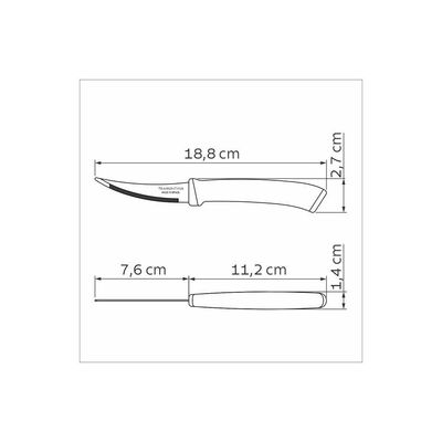 Faca Para Tomate Tramontina Felice Com Lâmina Em Aço Inox E Cabo De Polipropileno Preto 3 Polegada