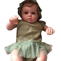 Bebê Reborn Menina Corpo Todo em Vinil de Silicone Olhos Abertos Realista