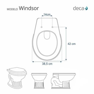 Assento Sanitário Poliester Windsor Creme (bege Claro) Para Vaso Deca