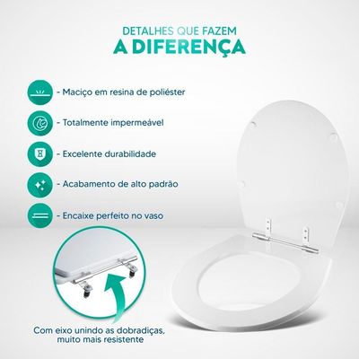 Assento Sanitário Poliester Windsor Creme (bege Claro) Para Vaso Deca