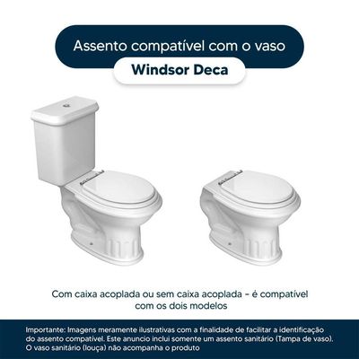 Assento Sanitário Poliester Windsor Creme (bege Claro) Para Vaso Deca
