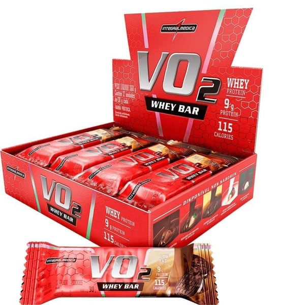 Vo2 Slim Protein Bar Caixa 12 Unidades Sabor Cookies
