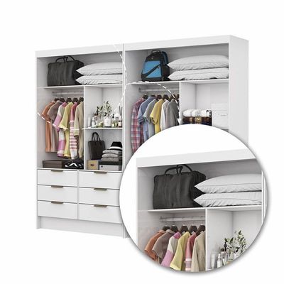 Closet Casal Sevilha 4 Portas Plus 12 Gavetas Carioca Móveis Branco