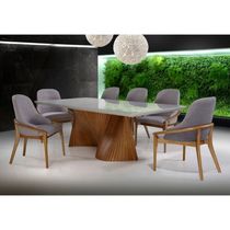 Mesa De Jantar Capela Tampo Vidro Pé Ripado 2,00x1,00