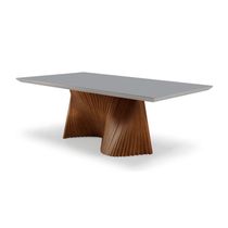 Mesa De Jantar Capela Tampo Vidro Pé Ripado 2,00x1,00