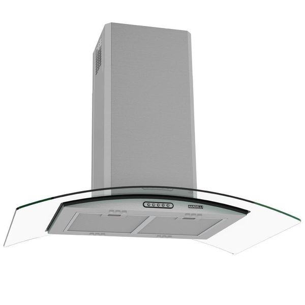 Coifa Ilha Nardelli CIVC Vidro Curvo 90 cm Inox 110V