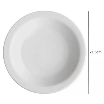 Jogo De 6 Prato Fundo Sopa Massa Branco Ceramica - Porcelart