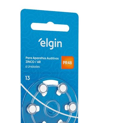 Pilha Auditiva Elgin Tamanho 13 Pr48 1,4v Com 6 Unidades