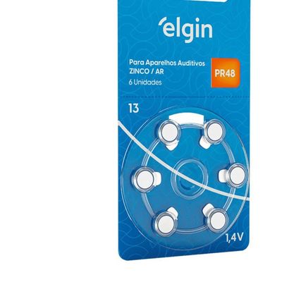 Pilha Auditiva Elgin Tamanho 13 Pr48 1,4v Com 6 Unidades