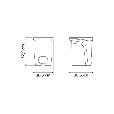 Lixeira Tramontina Compact 10l Cinza Haste Aço Galvanizado