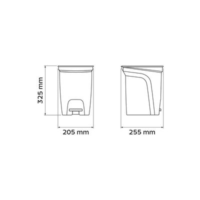 Lixeira Tramontina Compact 10l Cinza Haste Aço Galvanizado