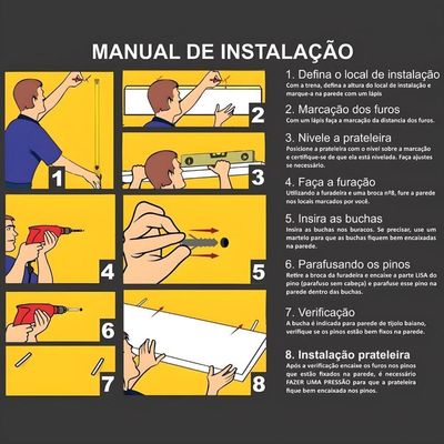 Prateleira Flutuante Para Lavanderia Kit 4 Com Suporte Invisível 91cm Yara Preto - Lumil