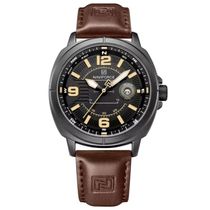 Relógio Masculino De Quartzo Design Esportivo Impermeavel à Prova D'água 3atm Marrom