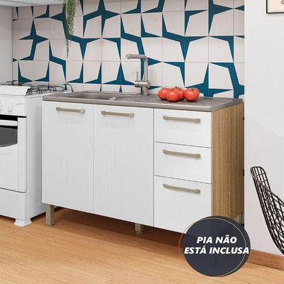 Balcão Gabinete Para Pia 1,20m Versalhes Kit's Paraná Madeir-bra