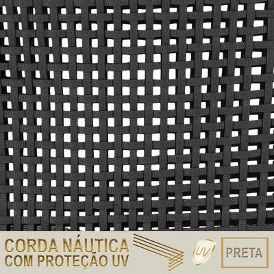 2 Espreguiçadeiras Reclinavel Catar Fendi Trama Original Preto