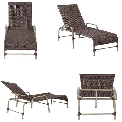2 Espreguiçadeiras Reclinavel Catar Fendi Trama Original Marrom