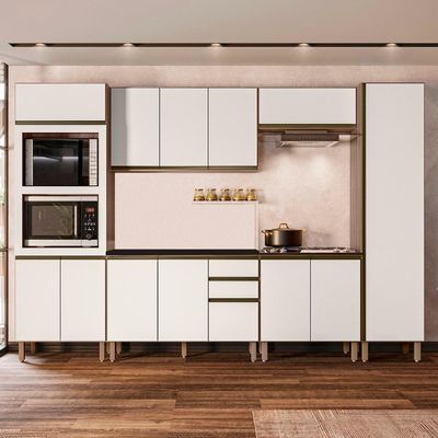 Armário De Cozinha 6 Peças Com Tampo Jessy N03 Carvalho/off - Mpozenato