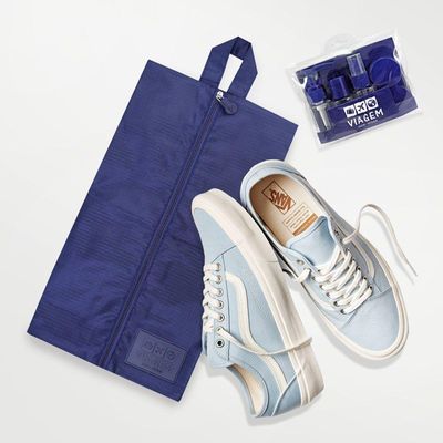 Conjunto De Bolsa Para Academia E Bolsa De Porta Sapato Azul