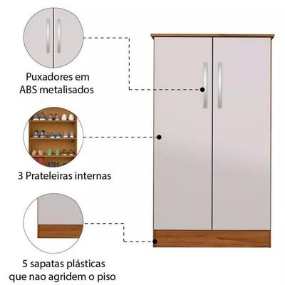 Sapateira Alaska New Com 2 Portas Notável Freijo Com Off White