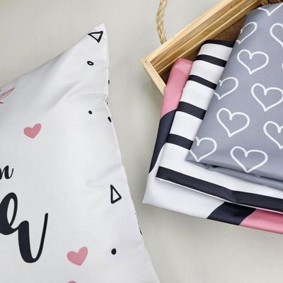 Kit 4 Capas De Almofadas Decorativa Aqui Tem Amor