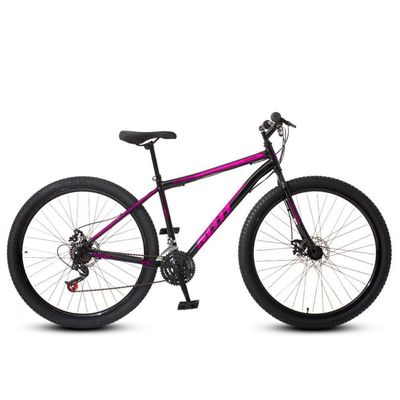 Bicicleta Aro 29 Aço Carbono Gott Cronos Freio A Disco 21v Preto Rosa