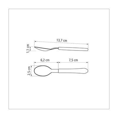 Kit 24 Colher De Chá Leme Inox Vermelho