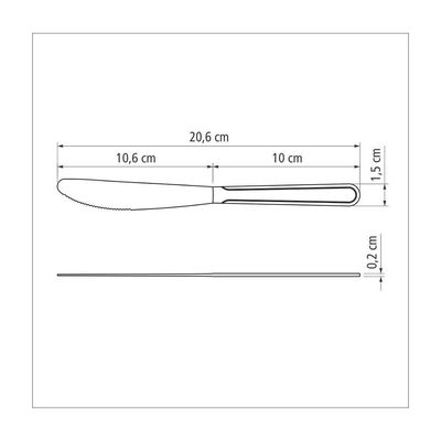 Kit 6 Faca De Mesa Inox Buzios 4"