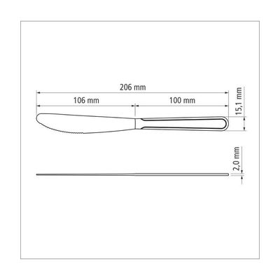 Kit 6 Faca De Mesa Inox Buzios 4"