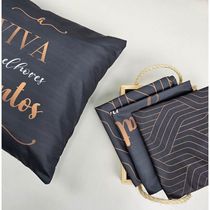 Kit 4 Capas De Almofadas Decorativa Gratidão Black