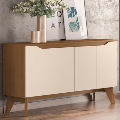 Balcao Buffet 4 Portas 150 Cm Quartzo Off White Nature Henn