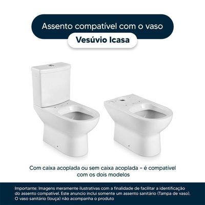 Assento Sanitário Almofadado Vesúvio Branco Para Vaso Icasa
