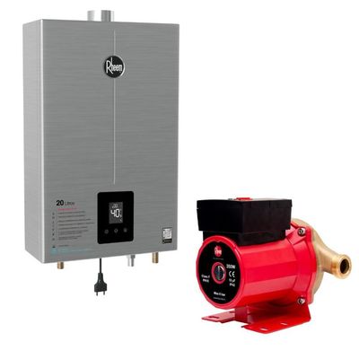 Aquecedor Inox 20 Litros Gn Bivolt + Bomba 350w 127v Rheem
