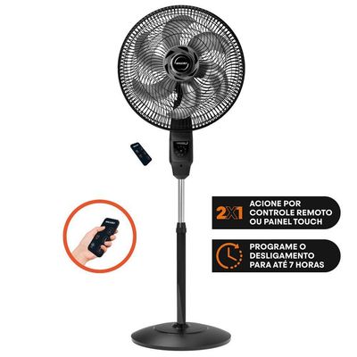 Ventilador de Coluna Mallory Chronos 6 Pás 140W Preto Grafite - 110V