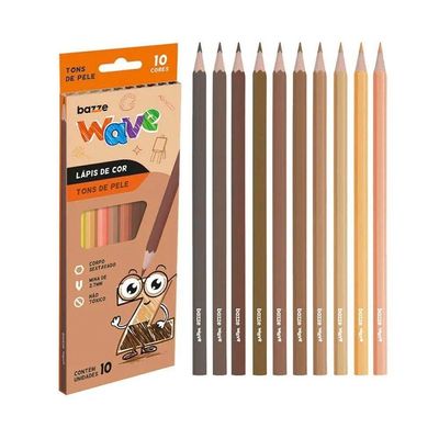 Lápis De Cor Wave Tons De Pele 10 Cores 904669