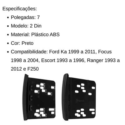 Central Multimídia 2 Din Mp5 Ford Ka Câmera Moldura Tela