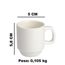 Jogo 16 Xícaras De Cha Sem Pires Empilhavel 200ml Porcelart