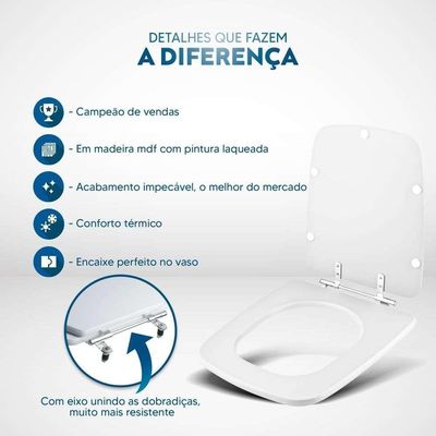 Assento Sanitário Boss Gris Cinza Fosco Para Vaso Incepa