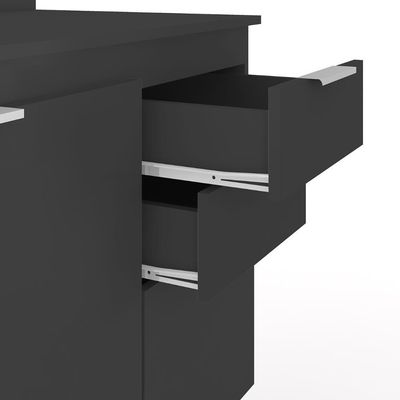 Armário De Cozinha Com Tampo Cp10 180cm Pérola Preto Z34 - Mpozenato