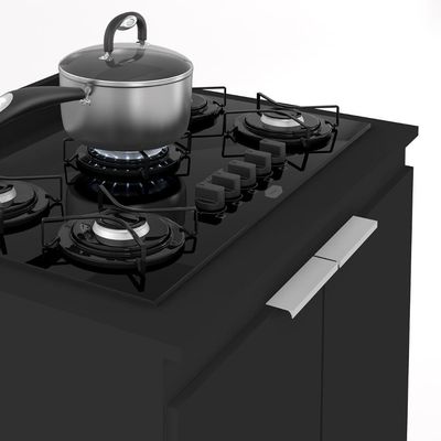 Armário De Cozinha E Balcão Cooktop Pérola Z34 Preto - Mpozenato