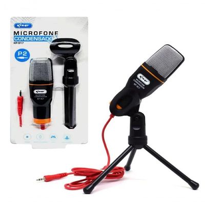 Microfone Condensador De Mesa Com Tripé Ajustável Kp-917