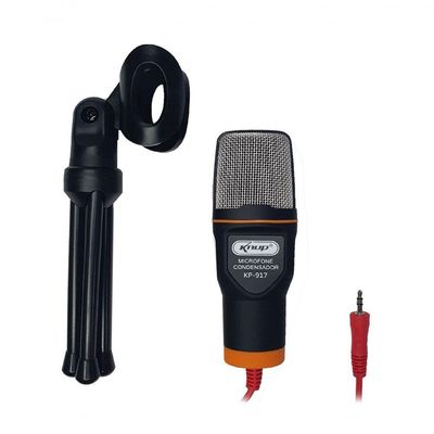 Microfone Condensador De Mesa Com Tripé Ajustável Kp-917
