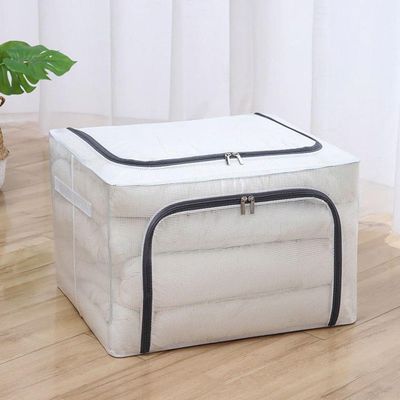 Caixa Organizadora De Guarda Roupa Multiuso Flexível Com Zíper 60x40x40